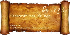 Szekszárdi Ákos névjegykártya